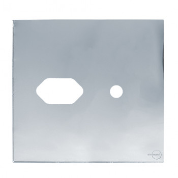 Placa p/ 1 Tomada + furo 4x4 - Novara Glass Espelhada